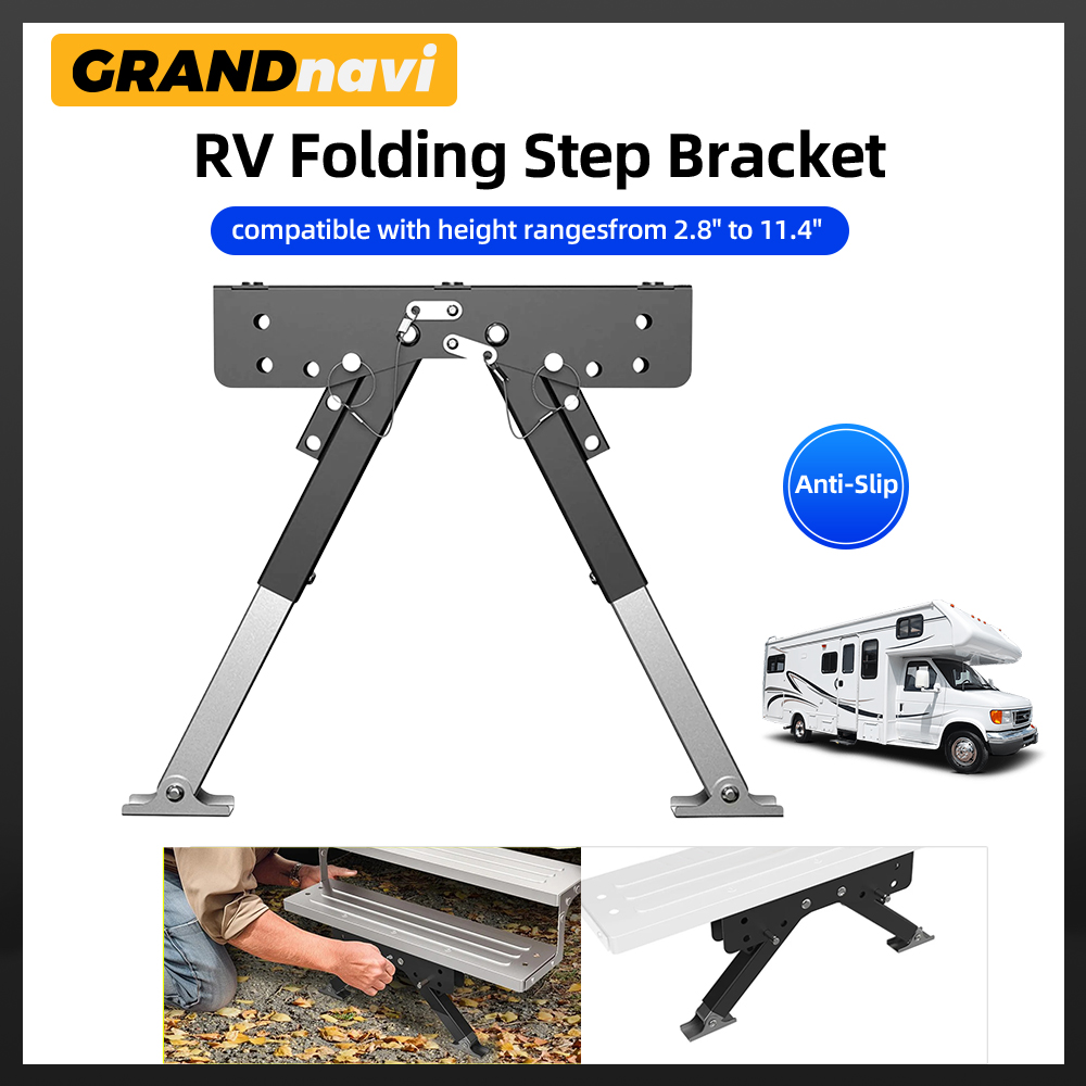 Car Accessories For Camping - Zware camper-instaptrapstabilisator, opvouwbare grondsteunpootjes, eenvoudig te