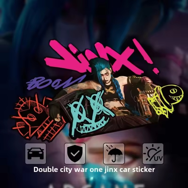 Car Accessories Nz - Arcane Jinx Graffiti reflecterende autosticker elektrische