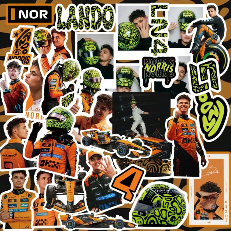 Car Accessories Nz - 59-delige Lando Norris stickerset met race-thema