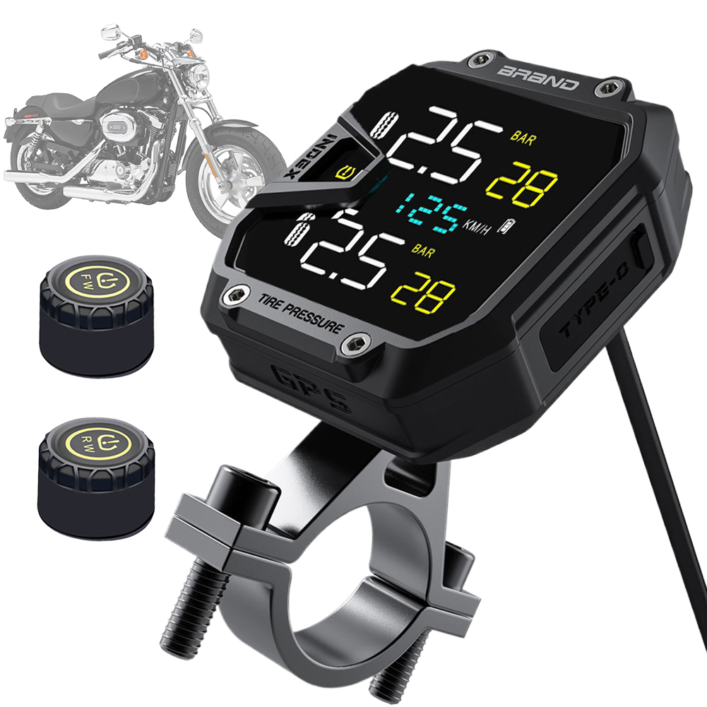 Tire Pressure Monitor - Motorfiets Luchtdrukmonitor Sensor USB QC3.0 Opladen