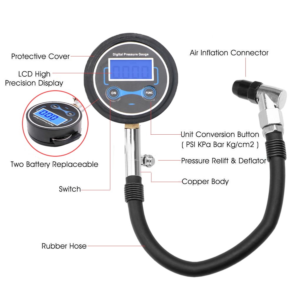 0-200psi Bandenspanningsmeter  - Tire Pressure Monitor recensie en prijs