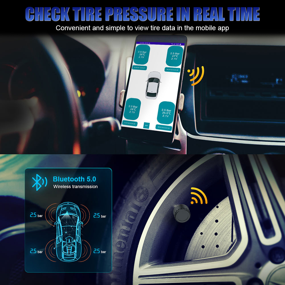 Bluetooth 5.0 Sensoren Motorfi - Tire Pressure Monitor recensie en prijs